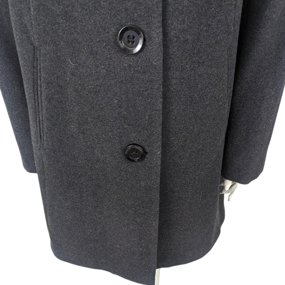 Nautica Wool Pea Coat Peacoat Womens Medium Gray Jacket Button Dressy